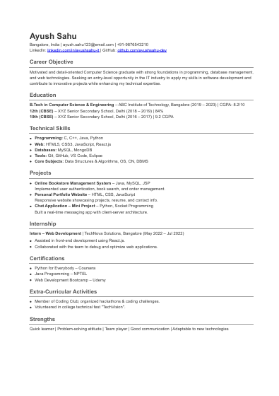 Resume Demo